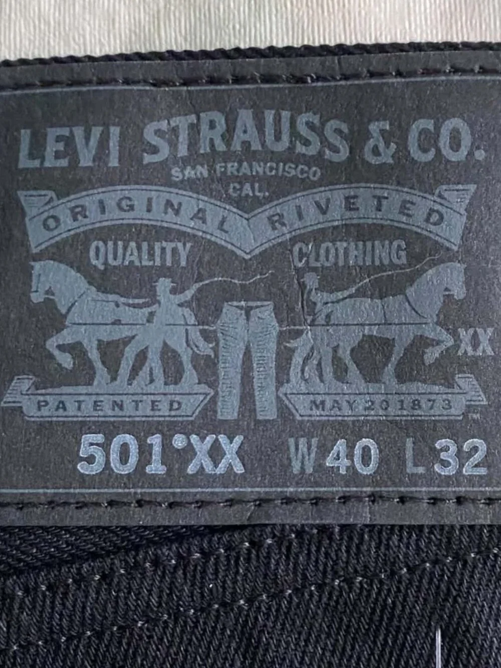 Levi's 501XX Original Shrink-To-Fit Black Jeans Men's 40x32 NWT
